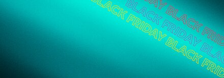 Ein farbige Fläche mit Schriftzügen "Black Friday"