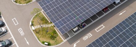 Solar-Carports von oben