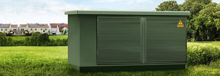 Mittelspannung von EWE Eine Trafostation von EWE im ländlichen Raum