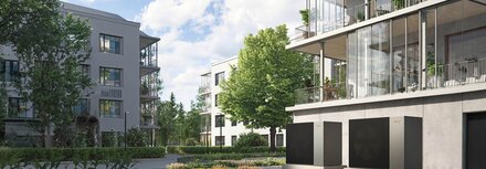 EWE business Wärme für die Wohnwirtschaft Moderne weiße Wohnblöcke
