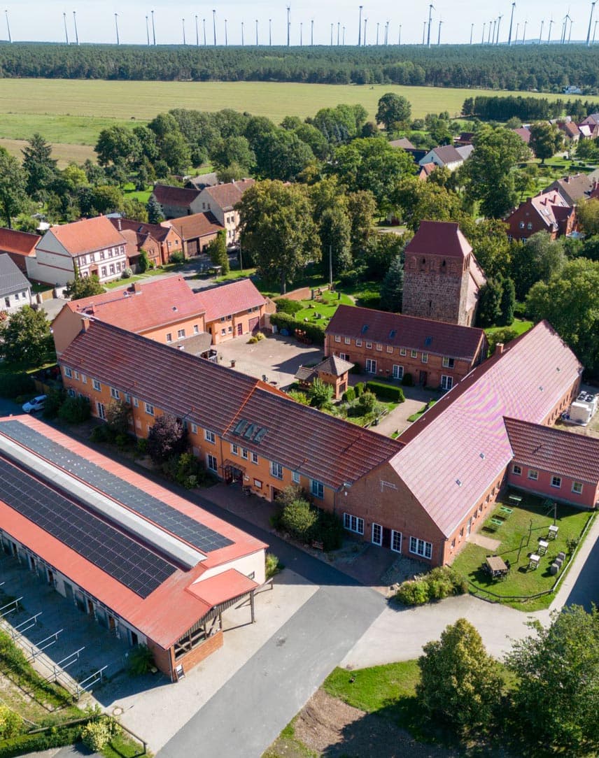 Der Vierseithof Jüterbog aus der Luft