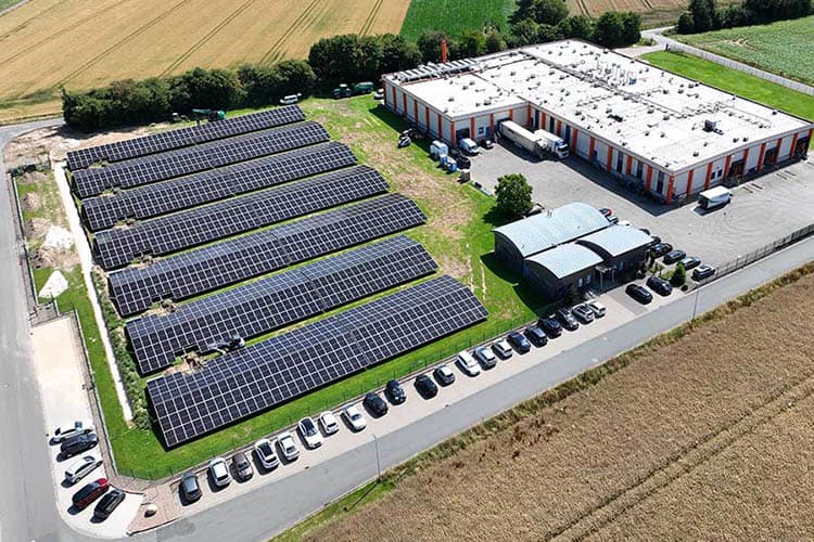 Firmegelände Riedel aus Luftansicht