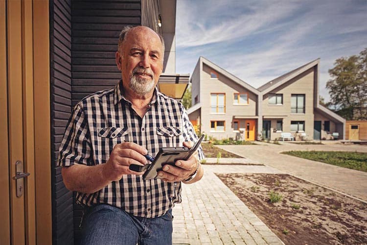 Henner Frevel, Geschäftsführer von TWG Triangel, im Quartier Worpswede