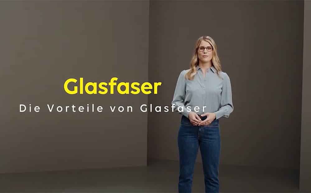 Screenshot von Video zu Vorteilen über Glasfaser