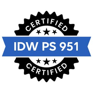 Stilisiertes Siegel, das den Prüfstandard IDW PS 951 illustriert