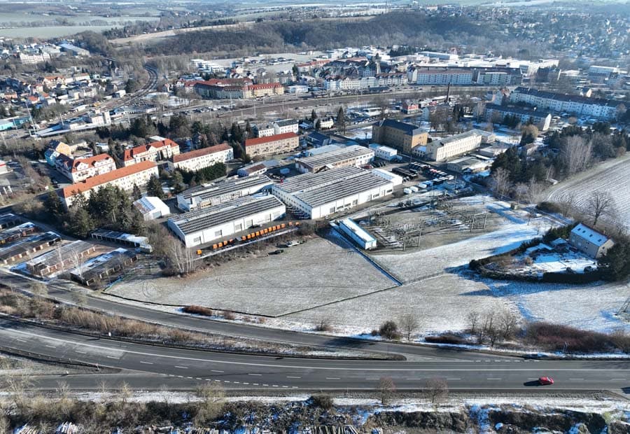 Das Großspeicherprojekt in Döbeln aus der Luft
