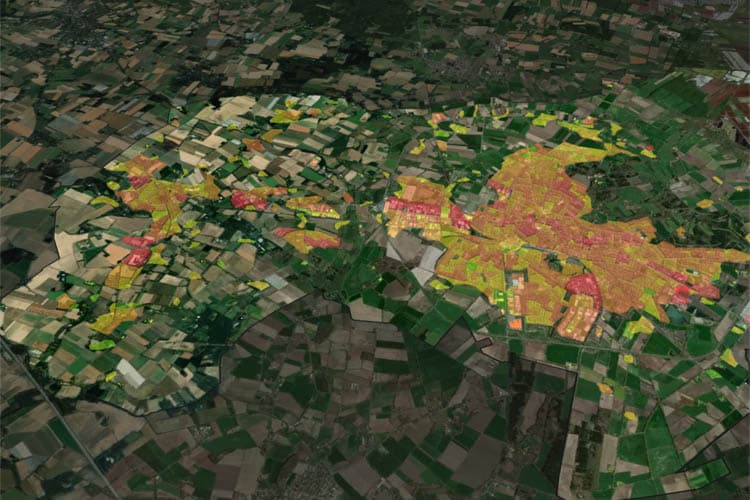 Übersichtskarte für die Kommunale Wärmeplanung einer Gemeinde