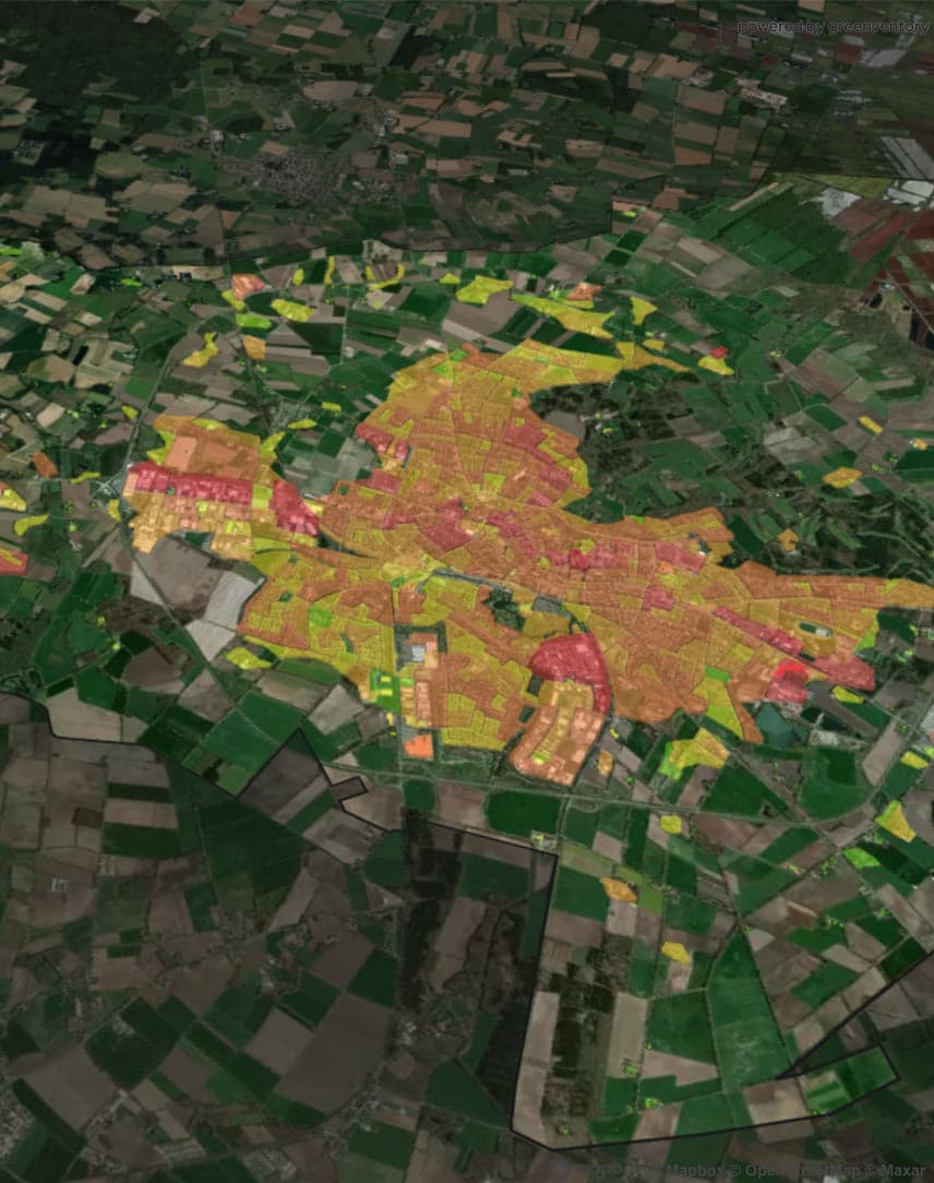 Übersichtskarte für die Kommunale Wärmeplanung einer Gemeinde