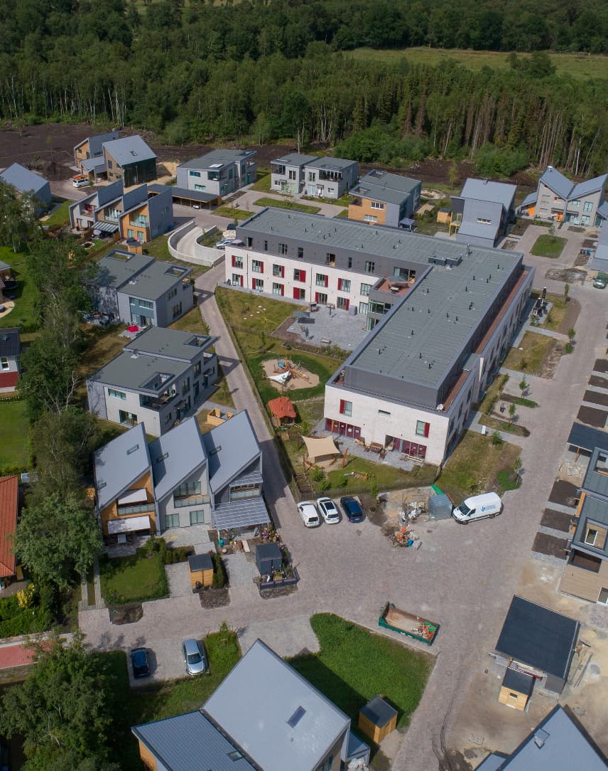 Quartier am Wald in Worpswede aus der Vogelperspektive