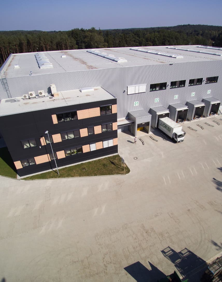 Grube KG Firmengebäude aus Vogelperspektive