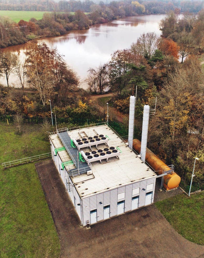 Eine Netzersatzanlage aus der Luft