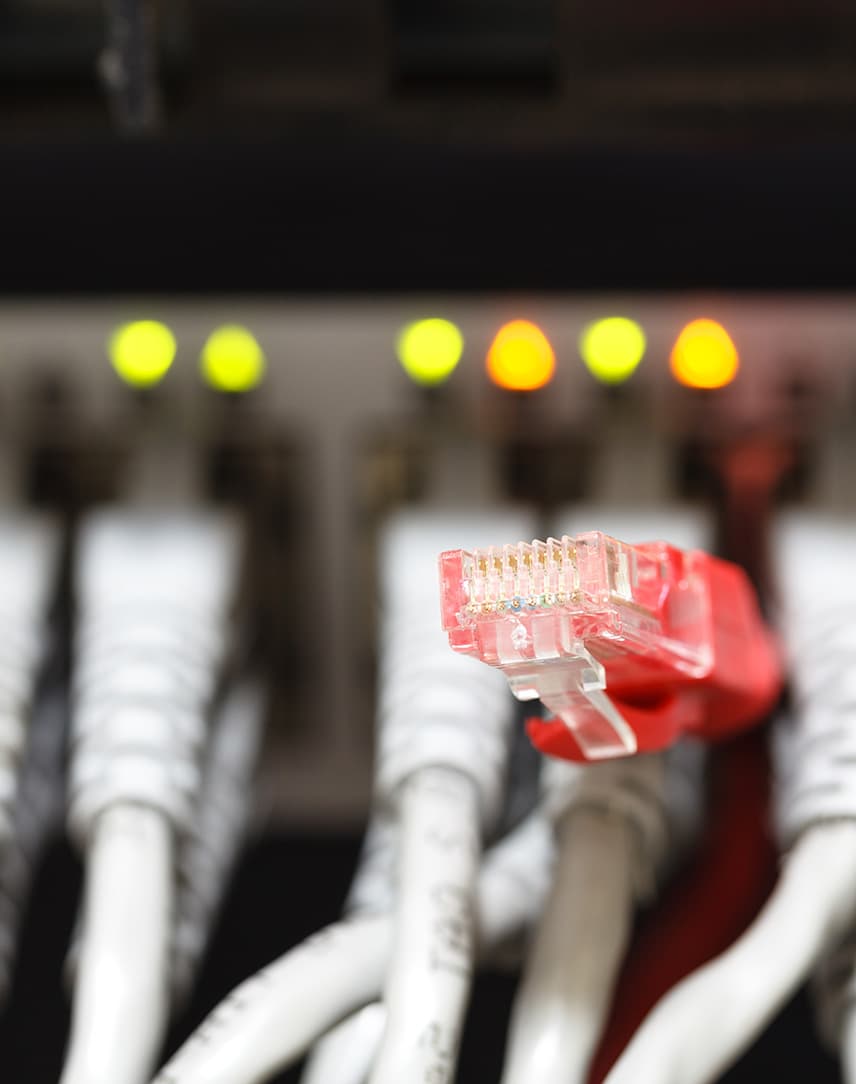 Eingesteckte Serverkabel