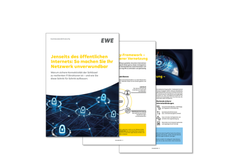 Die ersten Seiten des Whitepapers zu sicherer Konnektivität übereinander gelegt