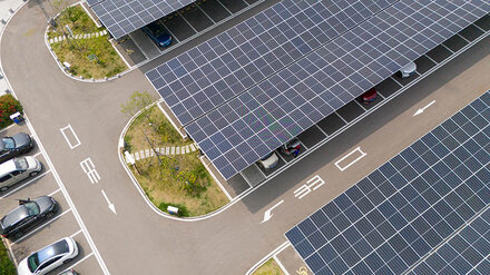 Solar-Carports von oben