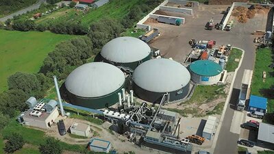 Die Biogasanlage von Biocraft Nohra aus der Luft