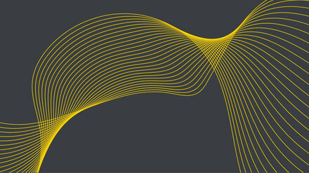 Gelbe Wellenlinien auf grauem Grund