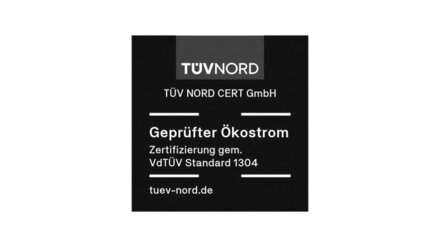 Siegel TÜV NORD geprüfter Ökostrom