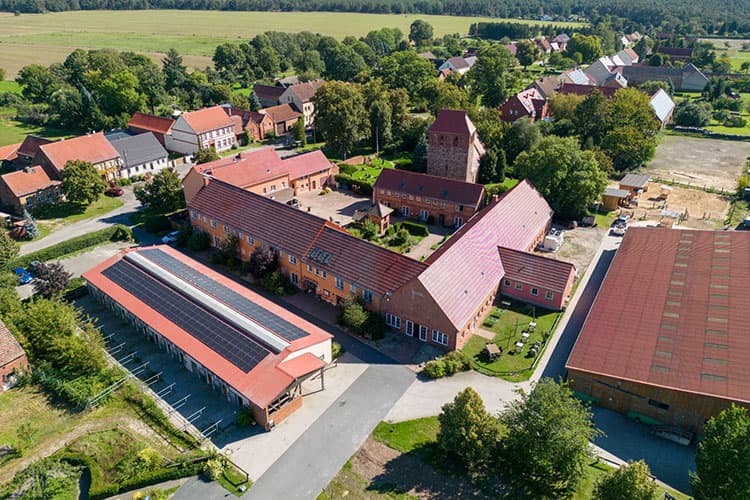 Der Vierseithof Jüterbog aus der Luft