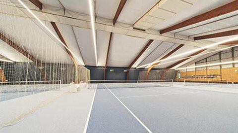 EWE business Referenz Beckedorfer Tennis Tennishalle von innen