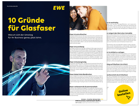 Gute Gründe für Glasfaser von EWE Abbildung von Factsheet "10 Gründe für Glasfaser"